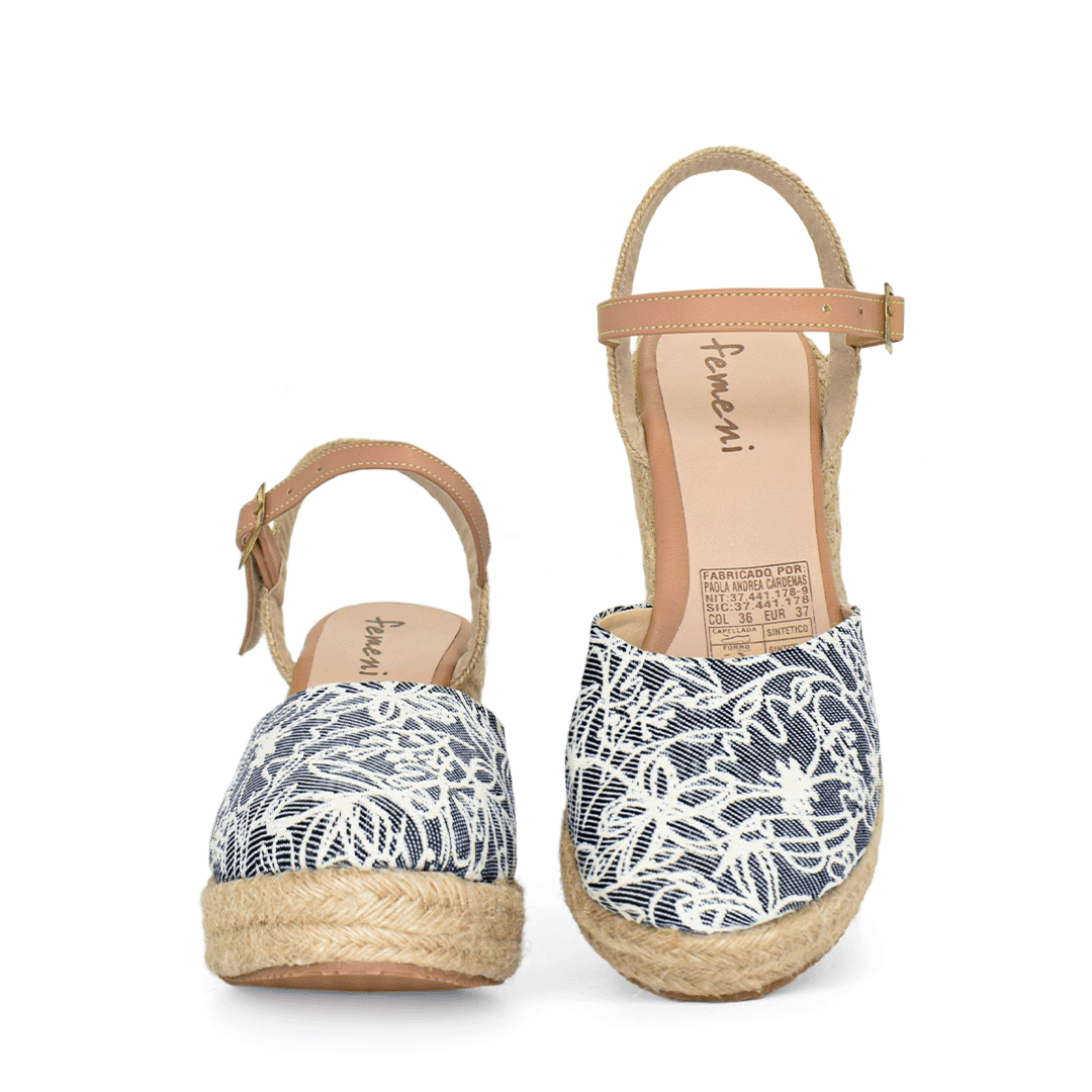 Sandalias con plataforma para mujer en estampado
