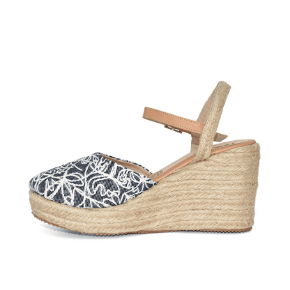 Sandalias con plataforma para mujer en estampado
