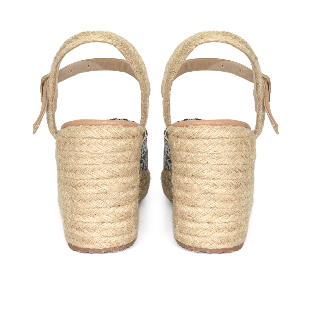Sandalias con plataforma para mujer en estampado