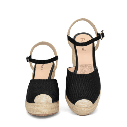Sandalias con plataforma para mujer en color negro