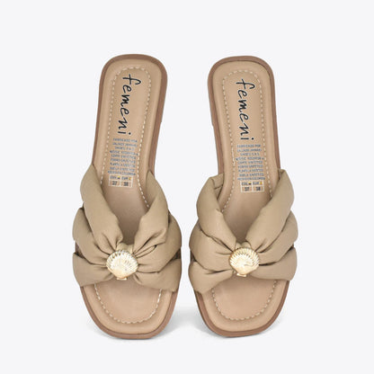 Sandalias plana para mujer en color taupe