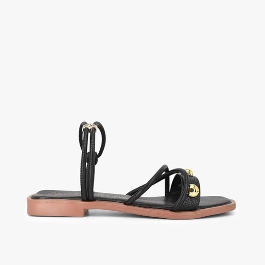 Sandalias plana para mujer en color negro