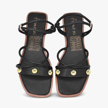 Sandalias plana para mujer en color negro