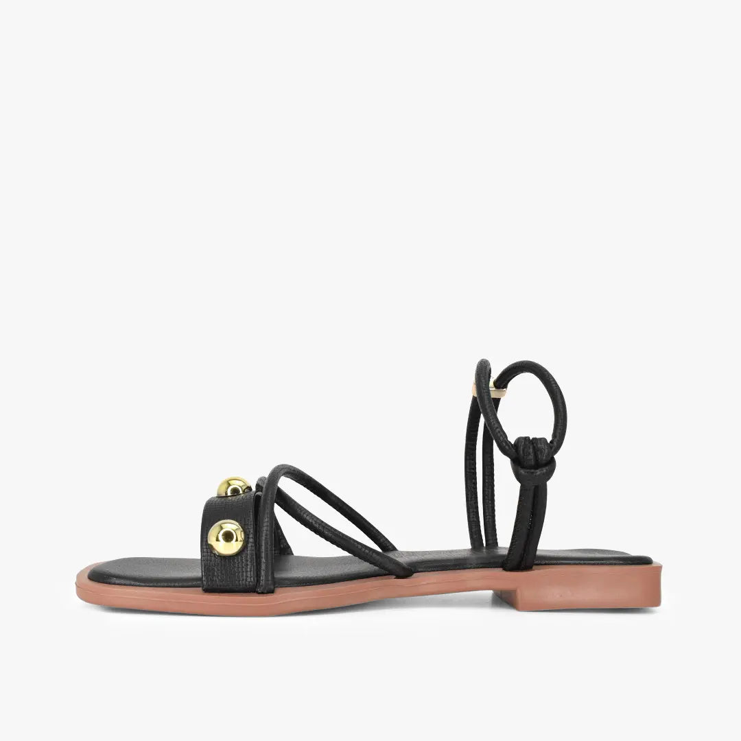 Sandalias plana para mujer en color negro