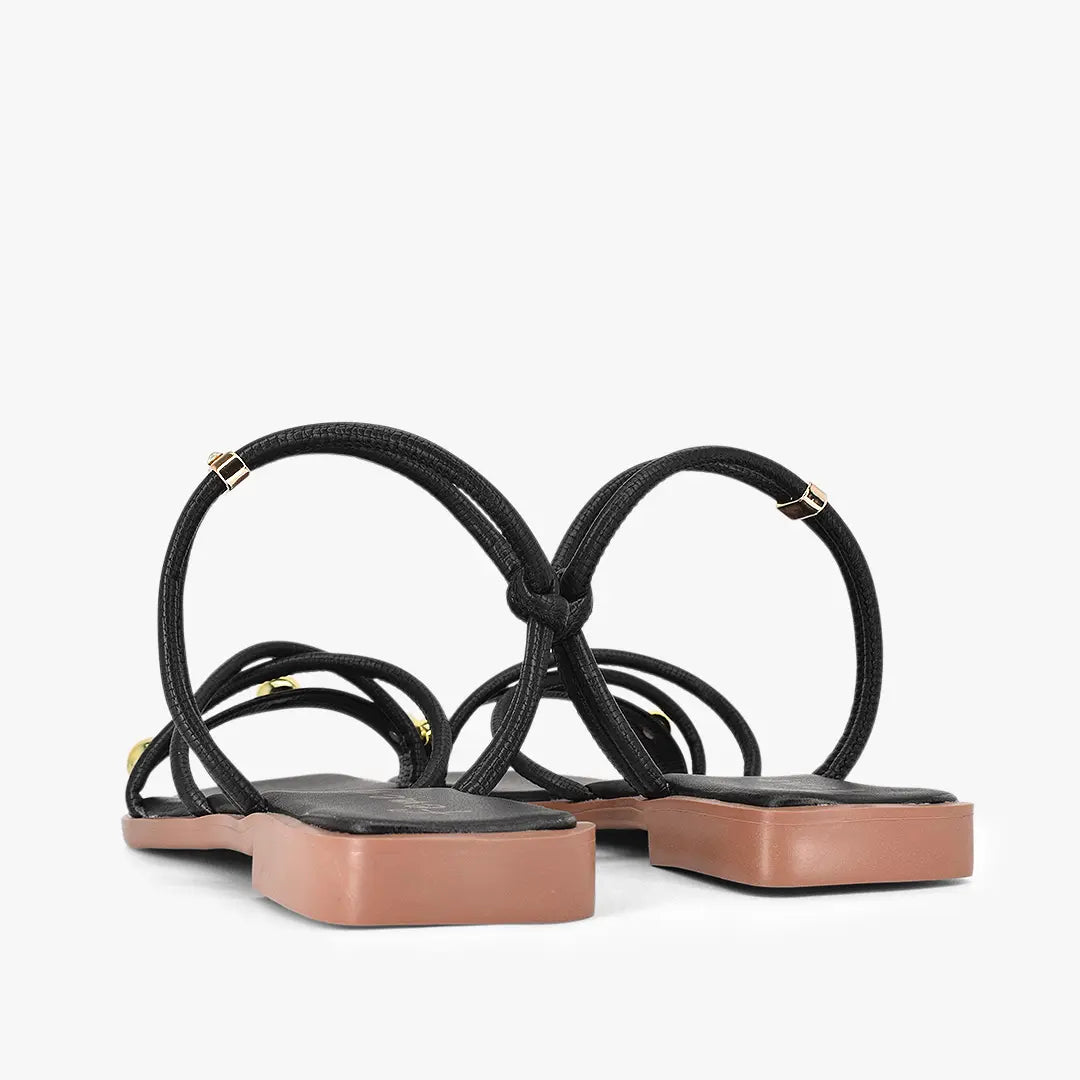 Sandalias plana para mujer en color negro