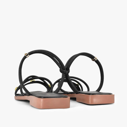 Sandalias plana para mujer en color negro