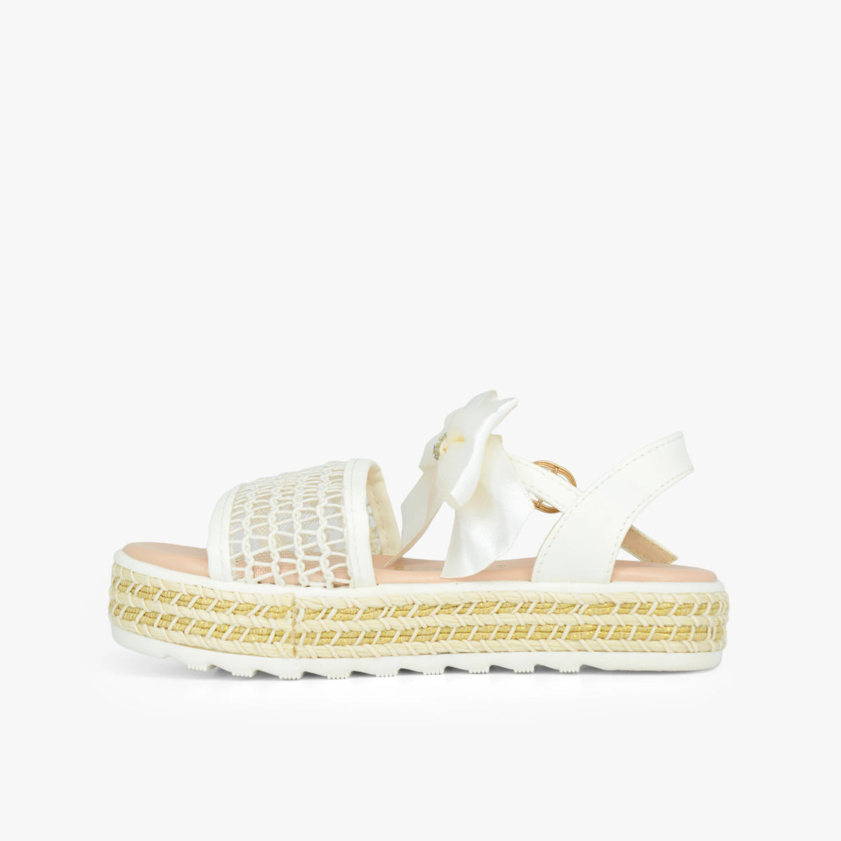 Sandalias para niña en color talco