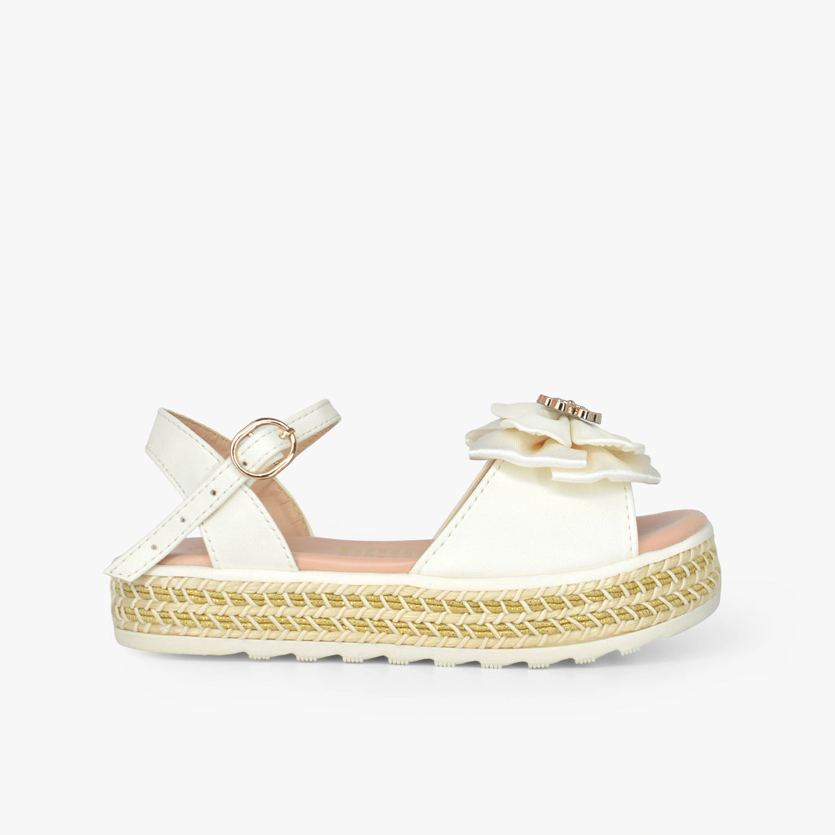 Sandalias para niña en color talco