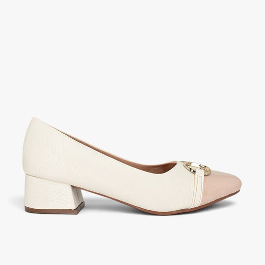 Tacones para mujer en color talco