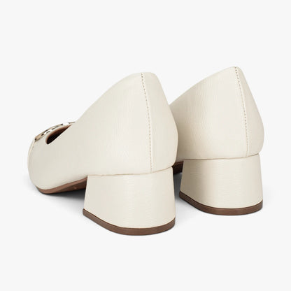 Tacones para mujer en color talco