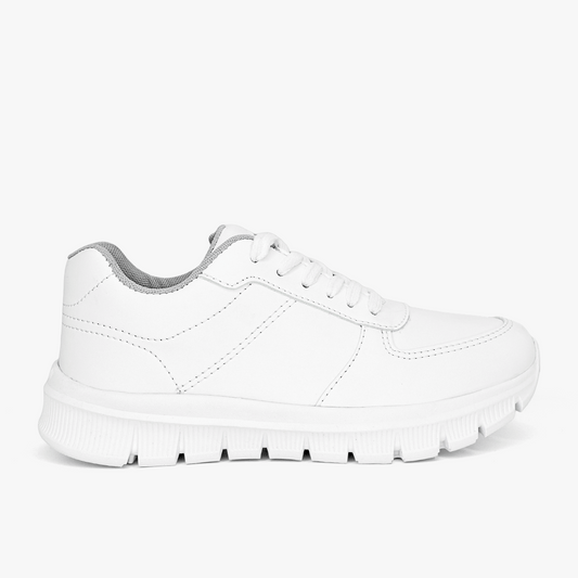 Tenis Croydon colegial unisex en color blanco