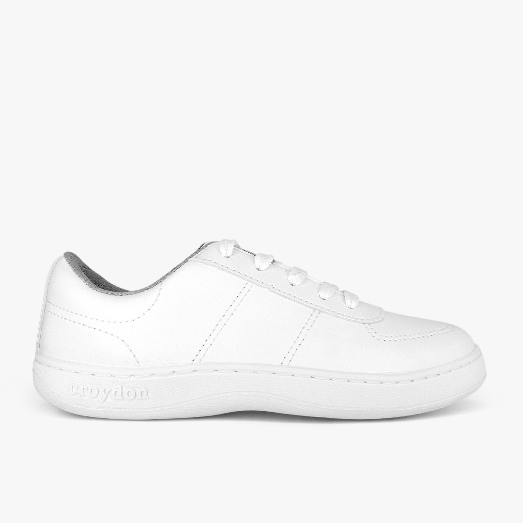 Tenis Croydon colegial unisex en color blanco