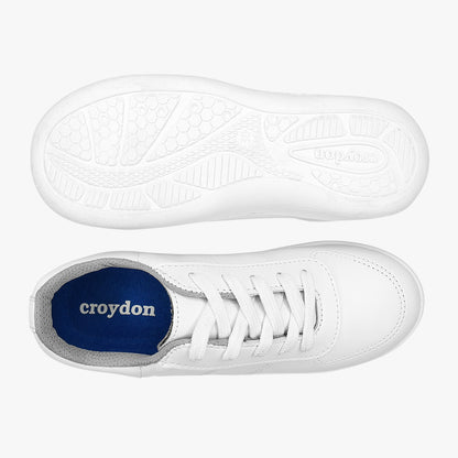 Tenis Croydon colegial unisex en color blanco