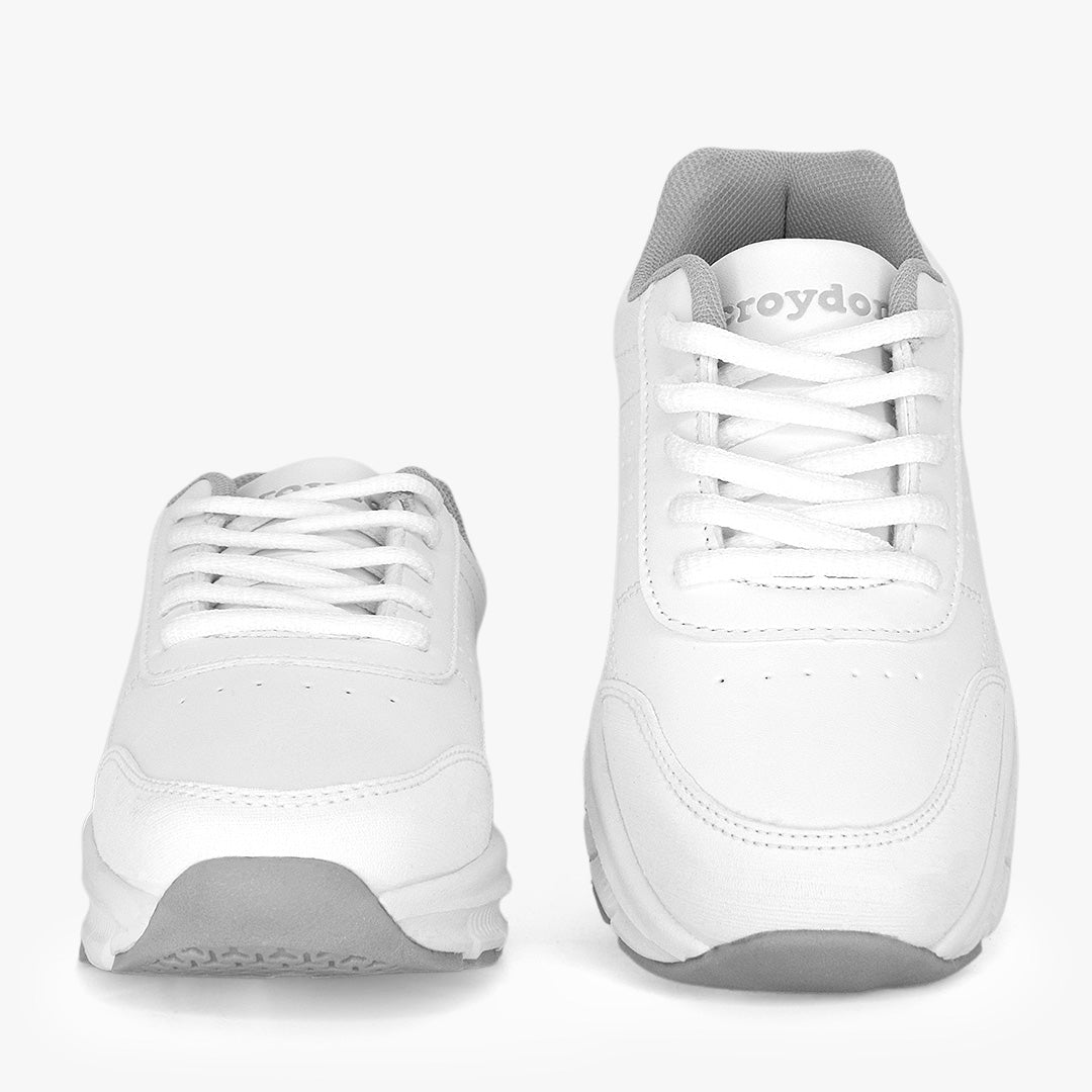 Tenis Croydon  colegial unisex en color blanco