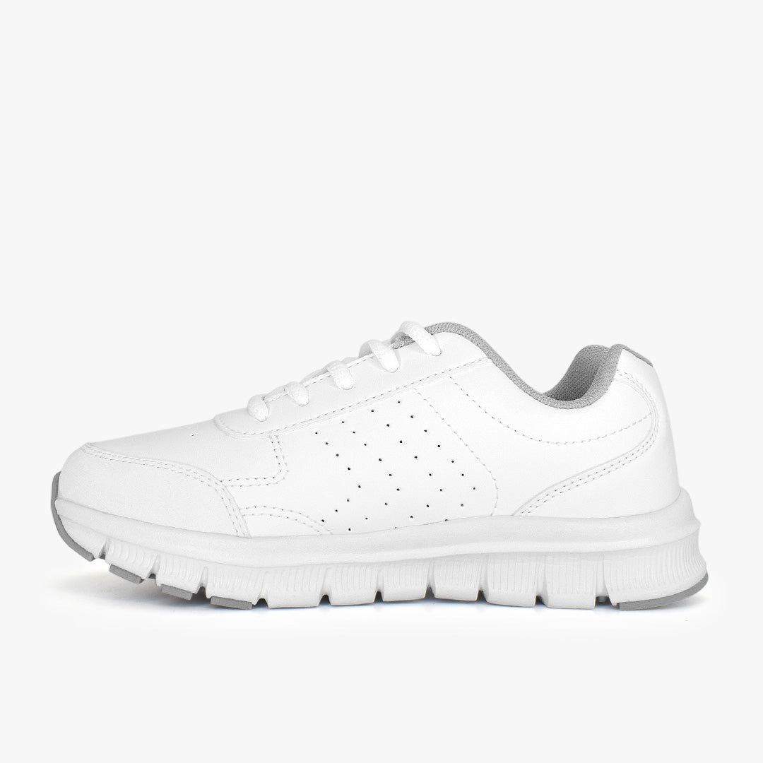 Tenis Croydon colegial unisex en color blanco