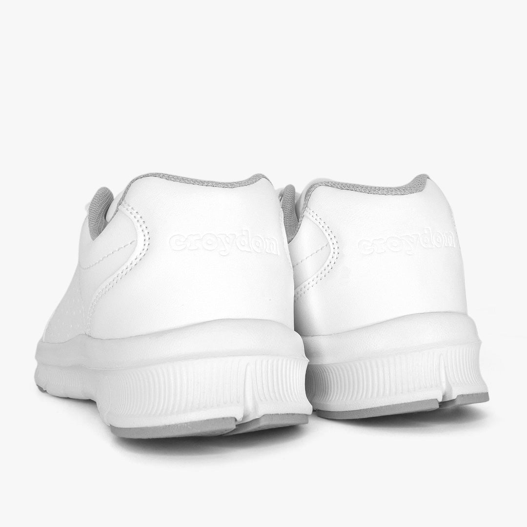 Tenis Croydon  colegial unisex en color blanco