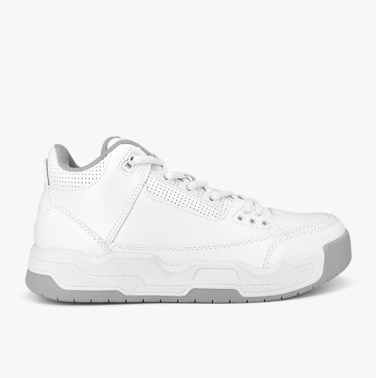 Tenis Croydon tipo bota colegial unisex en color blanco