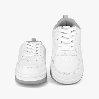 Tenis Croydon colegial para niña en color blanco
