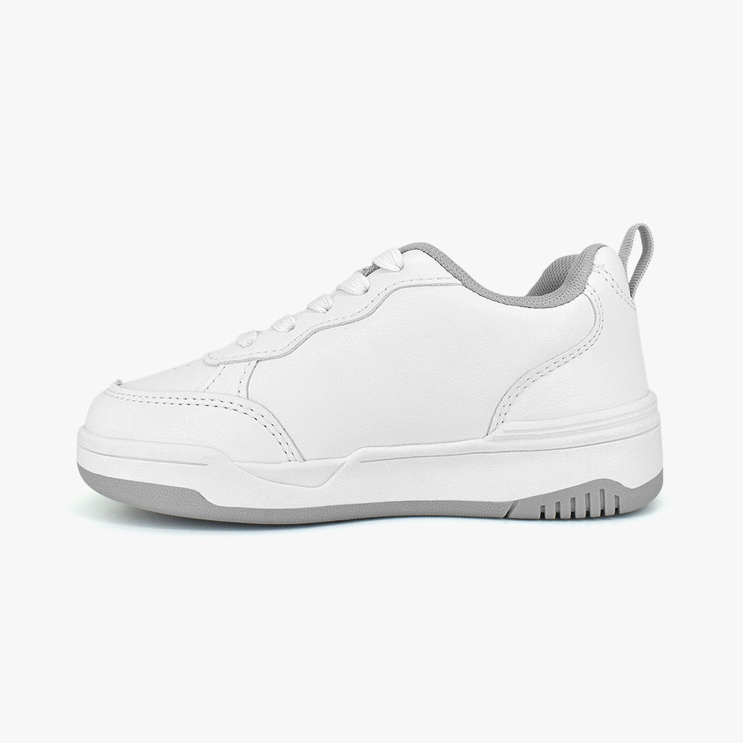Tenis Croydon colegial para niña en color blanco