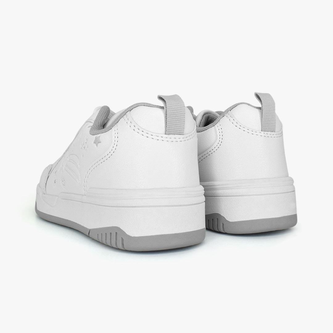 Tenis Croydon colegial para niña en color blanco