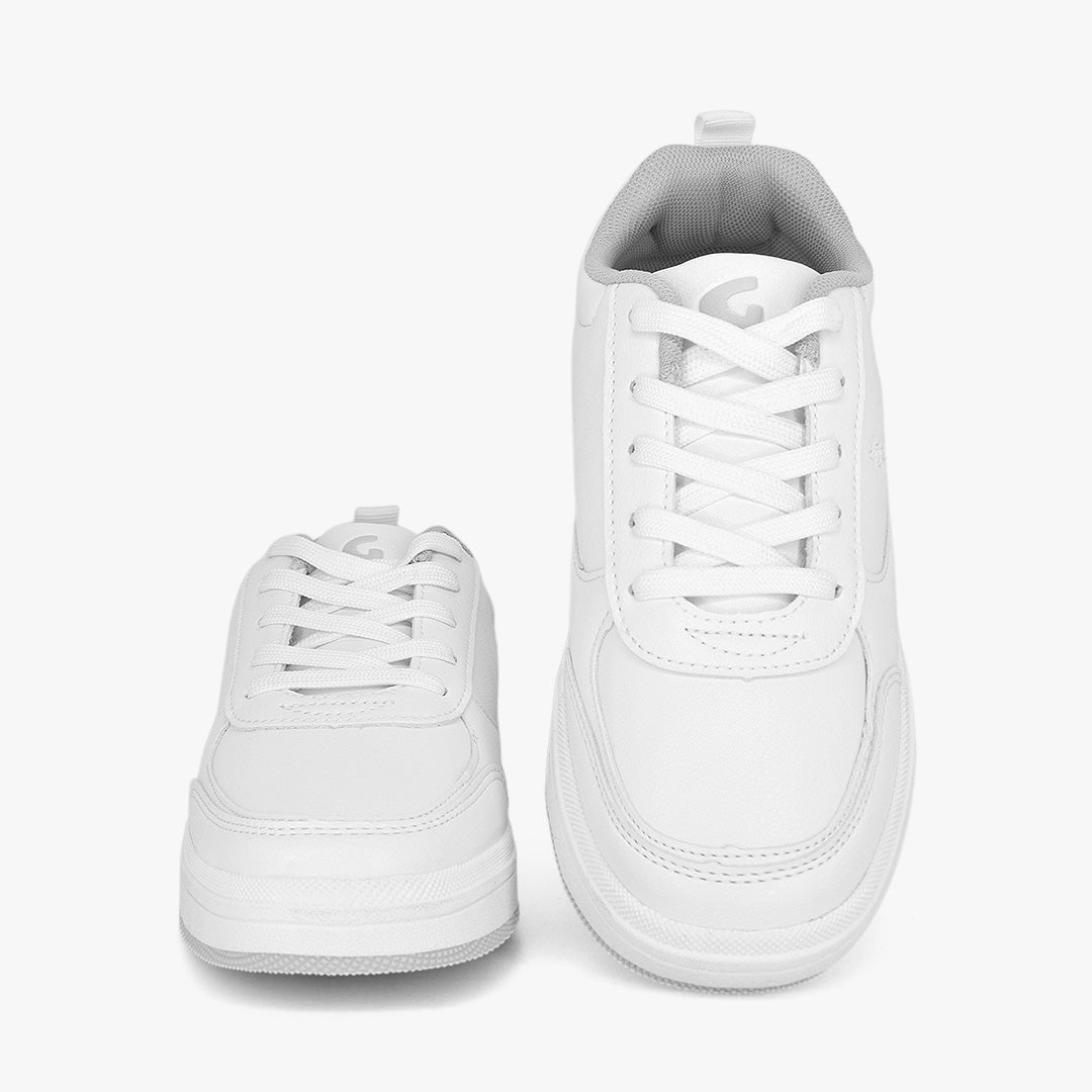 Tenis Croydon colegial para niña en color blanco