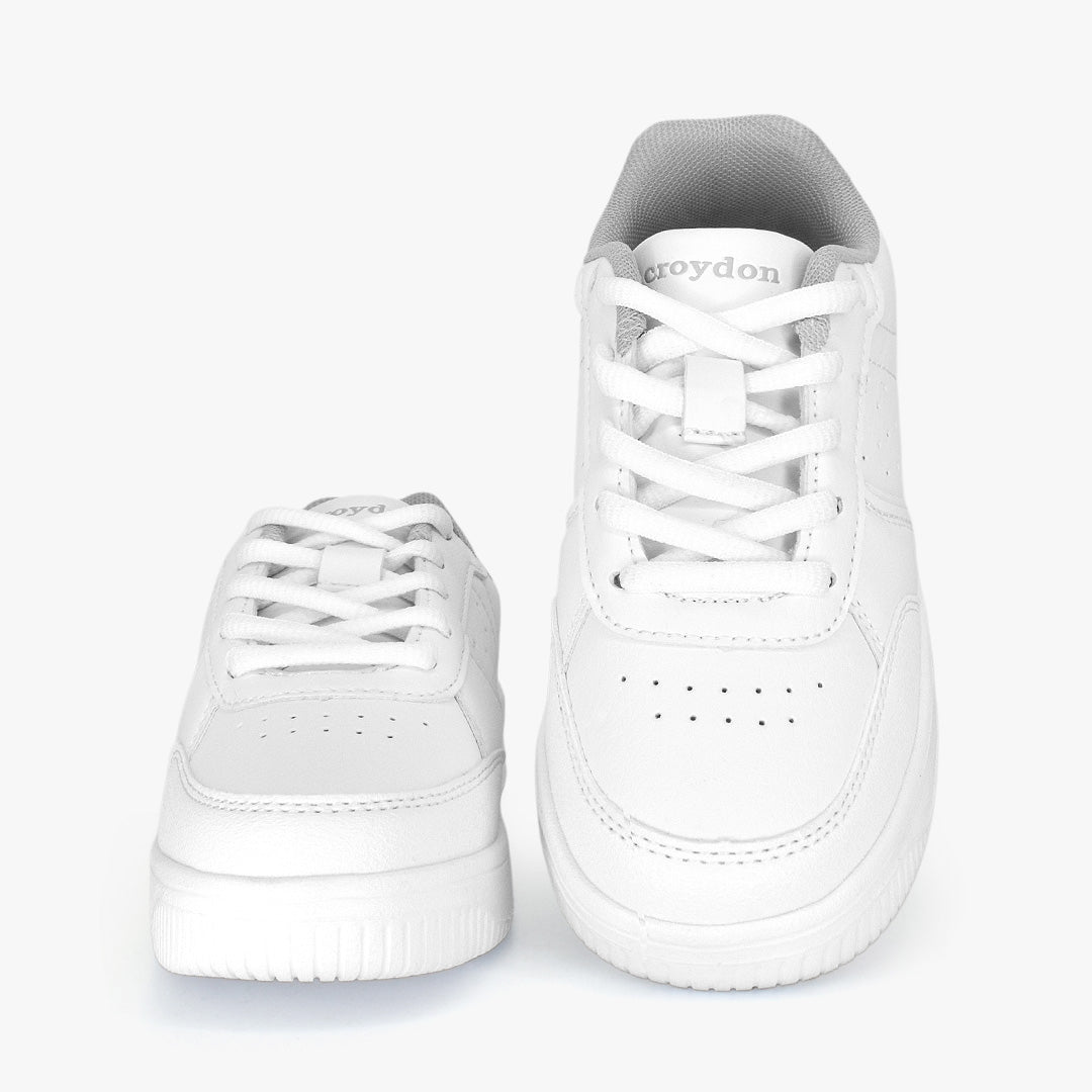 Tenis Croydon colegial unisex en color blanco
