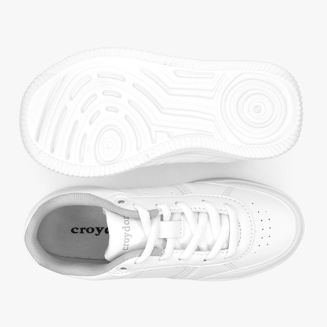 Tenis Croydon colegial unisex en color blanco
