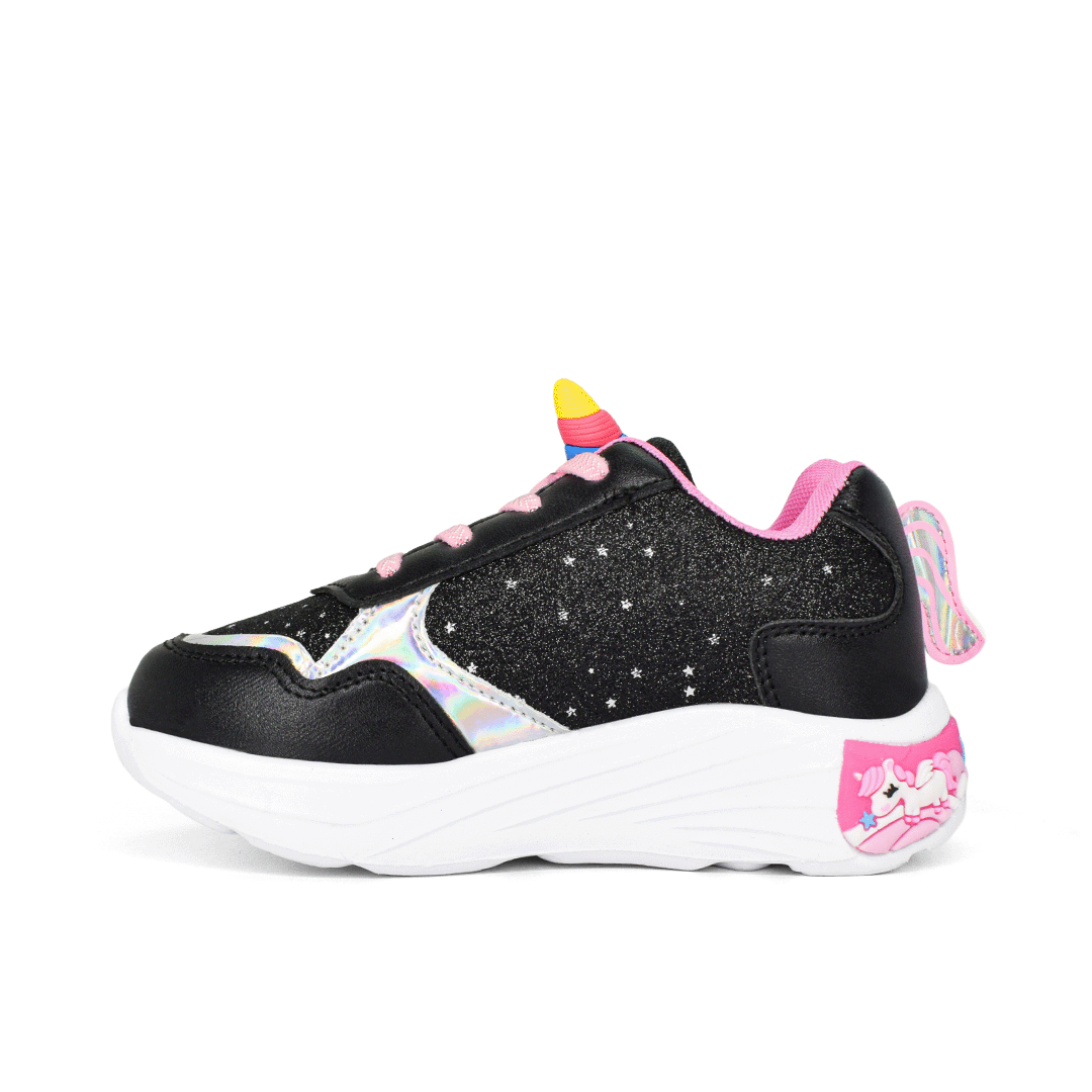 TENIS NIÑA COLOR NEGRO X FUCSIA 524-GR25JJ C