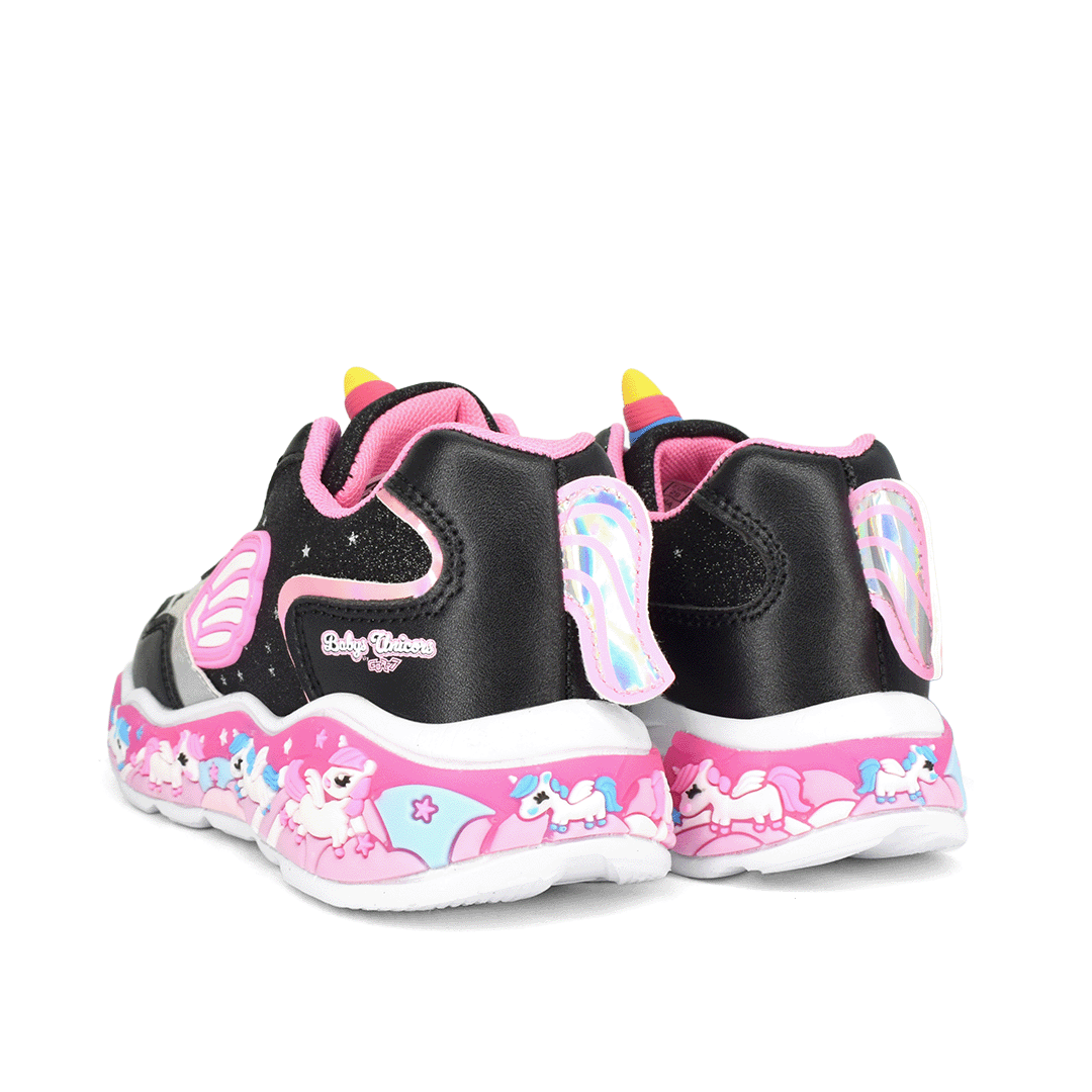 TENIS NIÑA COLOR NEGRO X FUCSIA 524-GR25JJ D