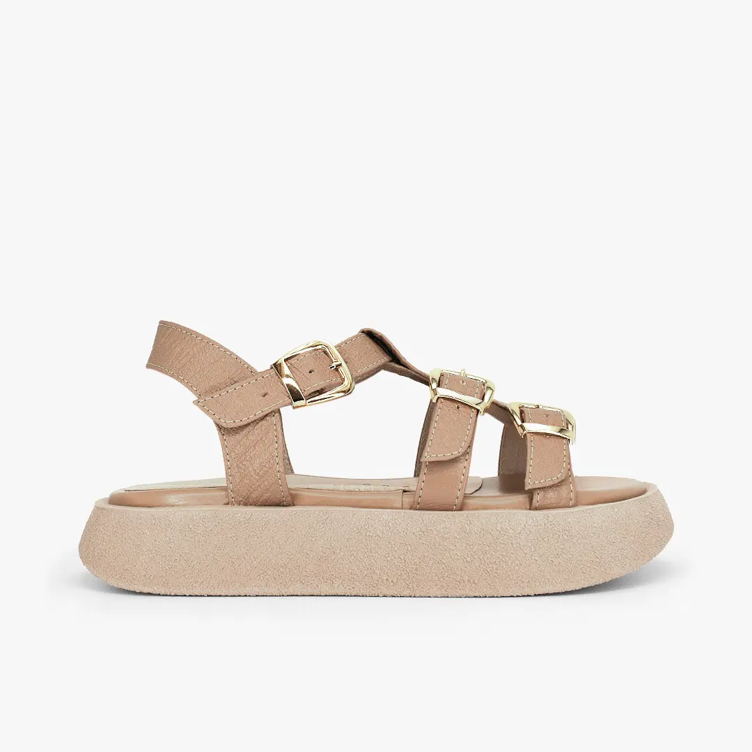 Sandalias con plataforma para mujer en color amaretto