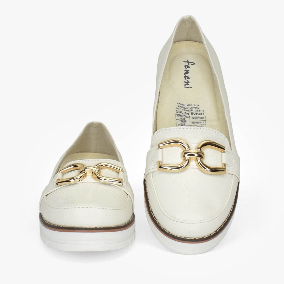 Mocasines para mujer en color talco - Imagen 2