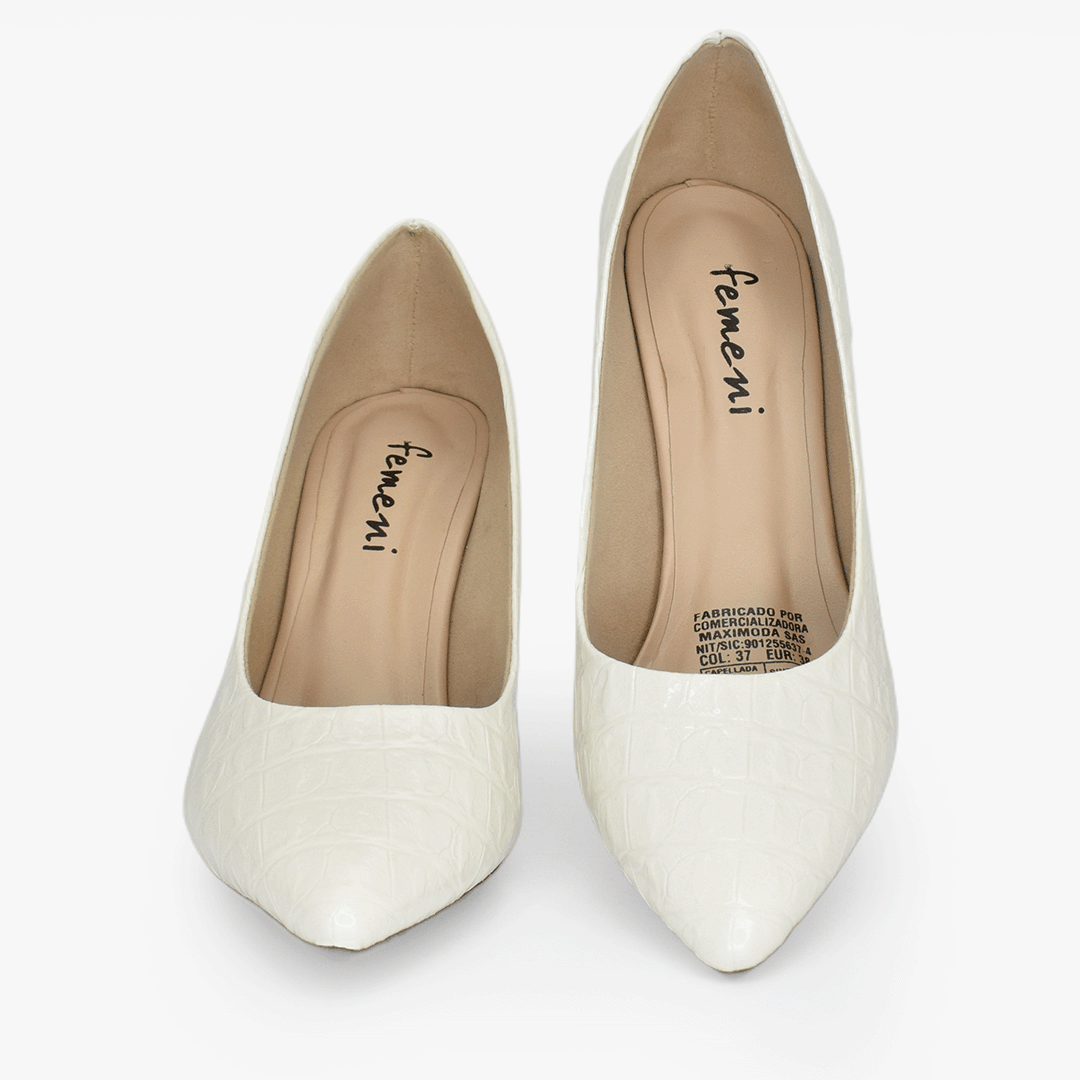 Tacones para mujer en color talco