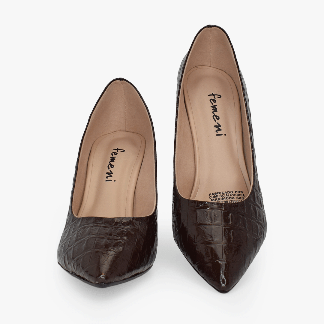Tacones para mujer en color trufa - Imagen 2