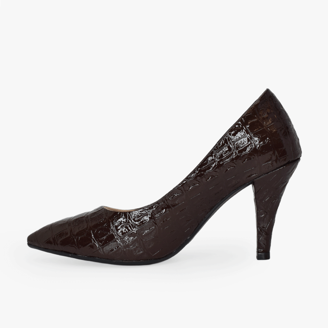 Tacones para mujer en color trufa - Imagen 3