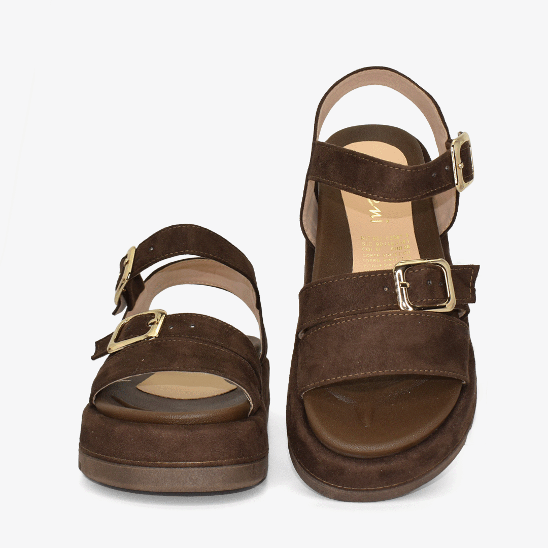 Sandalias con plataforma para mujer en color chocolate